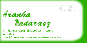 aranka madarasz business card